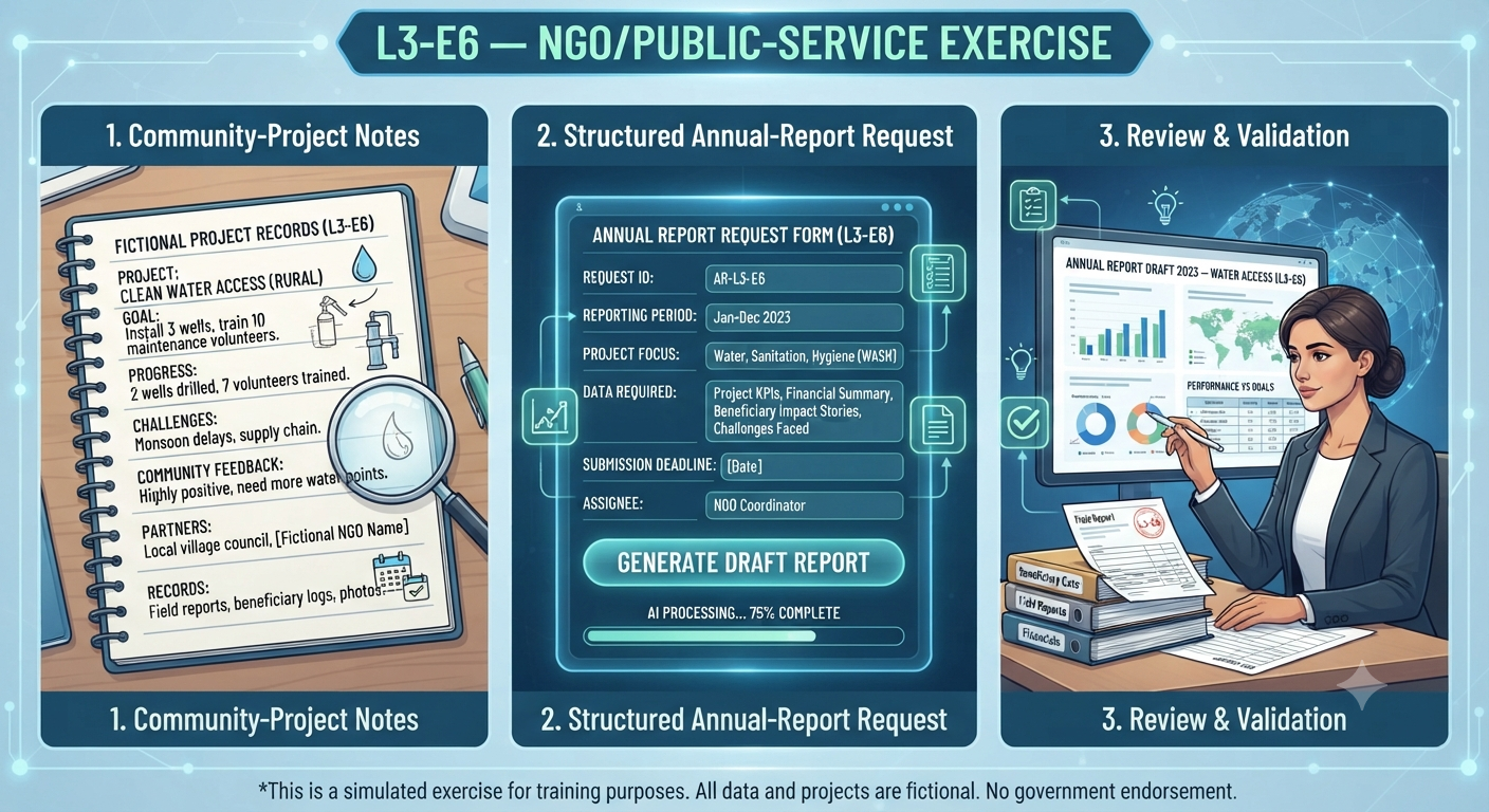 Community project notes turned into an annual-report draft